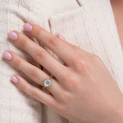 1.0CT Cushion Moissanite Diamond Cluster Engagement Ring